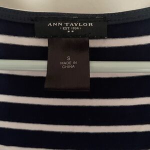 Ann Taylor Classic Navy and White Striped Tee